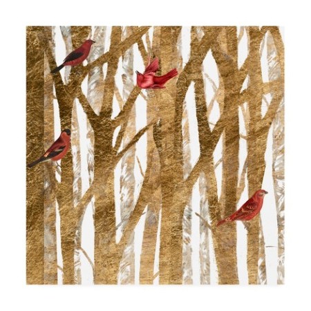 TRADEMARK FINE ART Studio W 'Red Bird Christmas I' Canvas Art, 14x14 WAG12986-C1414GG